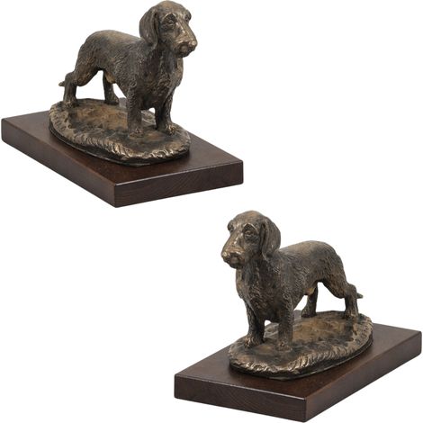 Dachshund de pelo duro: estatuilla de perro, figura de oficina, trofeo para una exposición canina de Art-Dog. (1/5)