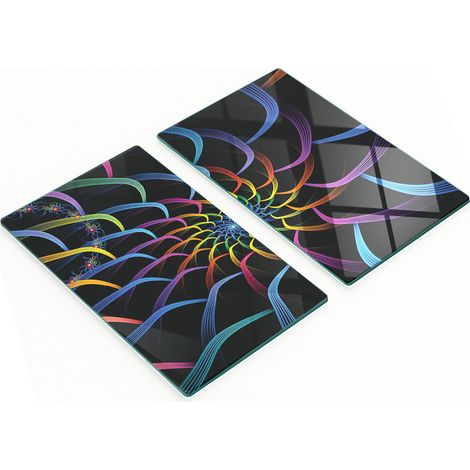 Set mit 2 Tafeln aus gehärtetem Glas, abstraktes Bild, 2 x 30 x 52 cm (1/5)