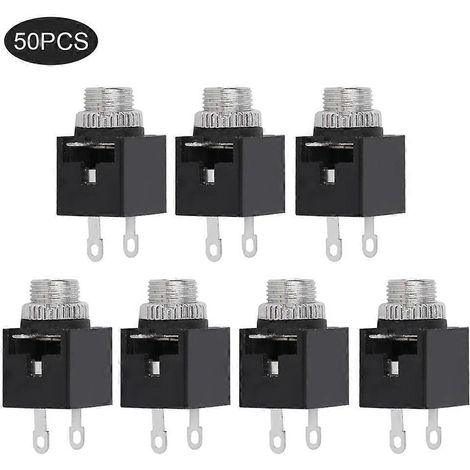 50 adaptateurs de prise audio, bornes, accessoires électriques, broches DIP 3,5 mm avec écrous (1/4)