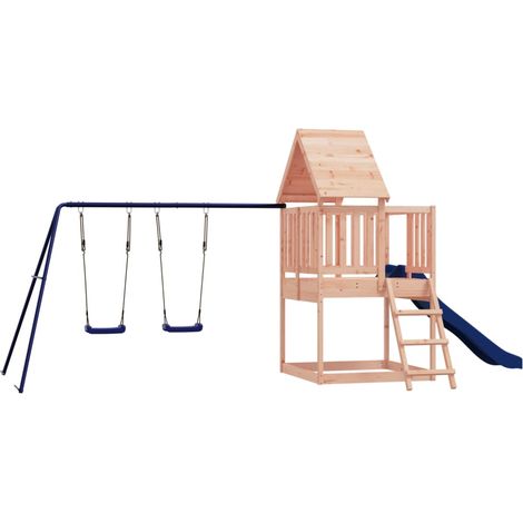 Aire de jeux d'extérieur balançoires toboggan portiques robuste jeux jardin 564 x 235 x 228 cm bois massif de douglas (1/5)
