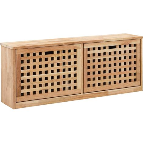Banc à chaussures 94 x 20 x 38 cm, bois de noyer massif
