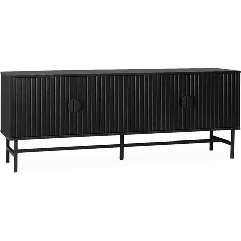 sweeek - TV-Möbel mit geriffeltem Holzdekor 160 cm (1/5)