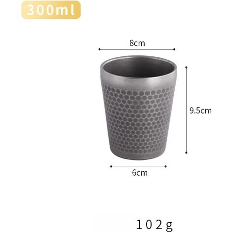 Chope à bière isotherme à double paroi (300 ml), en acier inoxydable 304