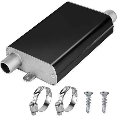 Silencieux d'échappement pour chauffage de stationnement - 24 mm - Avec clips épais et vis - Kit silencieux d'échappement pour système d'échappement de voiture (noir) (1/5)