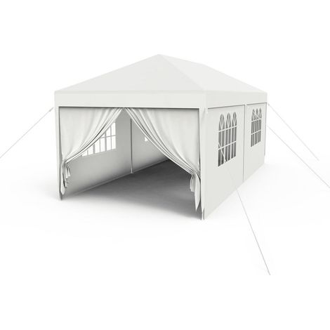 3x6m Partyzelt mit Seitenteilen und Fenstern, UV-Schutz, wasserdicht, weiß (1/5)