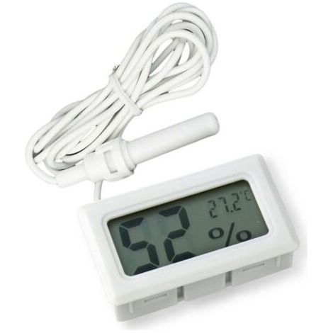 Termómetro e higrómetro integrado 2 en 1 con pantalla LCD externa - Para aves de corral, acuarios, reptiles e incubadoras. (1/4)