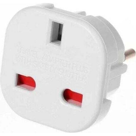 x UK to EU Plug Adapter Cables (White) (1/4)