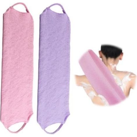 Set mit 2 Peeling-Rückenwaschlappen mit Gummizug, Massagestruktur, perfekt zum Duschen und Entfernen von Schmutz - fy (1/4)