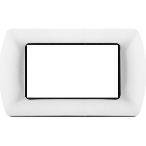Placchetta per interruttore in metallo a 4 posti bianco cassetta 504 compatibile con living international supporto cover (1/2)