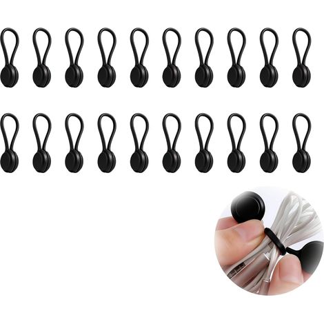 Attaches Cables Magnetiques Noires 20 Pieces Organisateur Bureau Reutilisa (1/5)