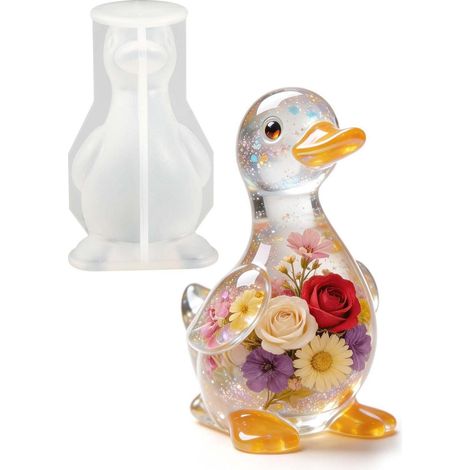 3D Enten Silikonform Gießform für Epoxidharz, Gips, Kerzen Wiederverwendbar