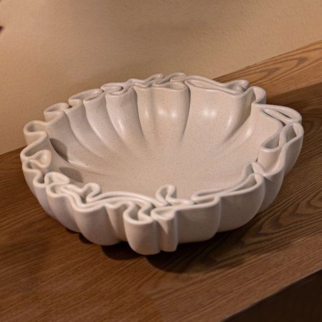 Svuotatasche, Effetto Pietra Sfumatura Colore Struttura Crema, Bianco Crema - Fanepale