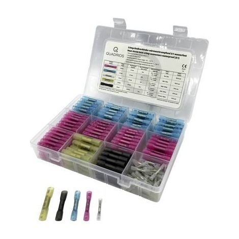 Quadrios Surtido de conectores termo-retráctiles blancos 340 pcs