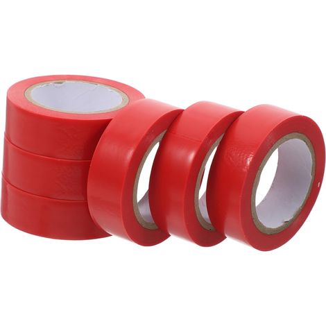 Bande Électrique Rouge en Pvc, 6 Rouleaux pour Câble et Union (1/5)