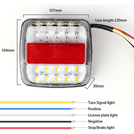 12V LED-Rückleuchten mit Brems- und Blinkfunktion, geringer Stromverbrauch, wasserdichte LKW-Lampe (1/5)