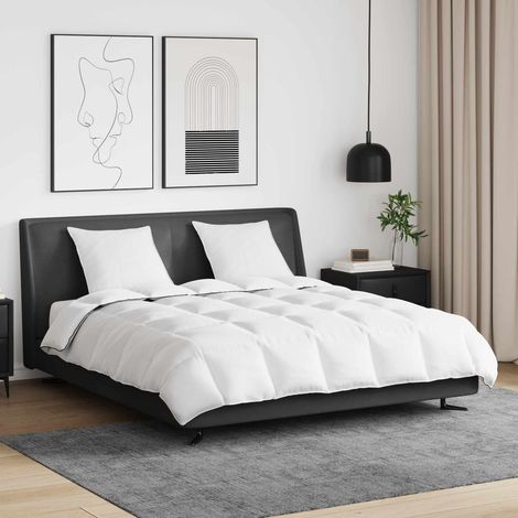 Winterbettdecke mit Kissen 3 pcs Weiß Daunenfeder