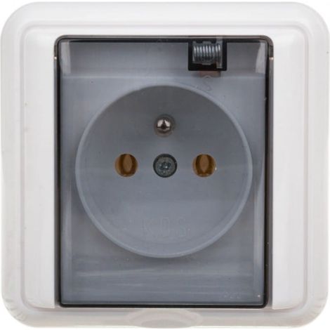 Presa Cosmo resistente agli spruzzi d'acqua con/con sportello antifumo IP44 bianco 331439