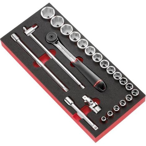 Módulo de espuma para vasos métricos de 6 puntos de 1/2'' S.161B - FACOM - MODM.S1APB