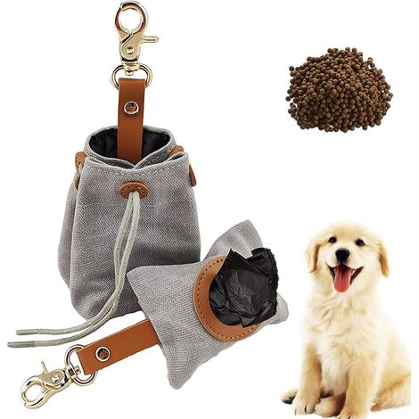 2pcs Dog Bag Dispenser, Dog Walking Bag, Dog Training Bag, Portable Waste Bag Dispenser, for Dog Walking, Running, Hiking (Gray)