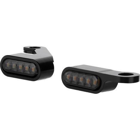 2 pièces Mini LED lampe d'angle tournant Signal lumineux résistant à la Corrosion en alliage d'aluminium accessoire de motocoque noire miroir noir (1/5)