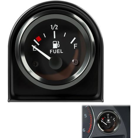 Jauge de Niveau de Carburant 52 mm, 2" E-1/2-F Indicateur Universel avec Rétroéclairage LED, Jauge Carburant pour Voiture, RV, Yacht, Bateau et Moto pour Suivre le Niveau du Réservoir de Carburant (1/5)