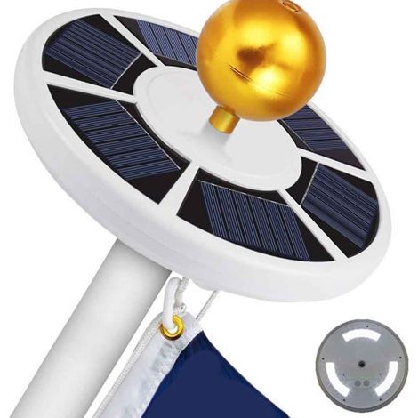 42 LED Luminaire Solaire pour Mât de Drapeau, Éclairage de Toit pour Poteau de Drapeau (1/5)
