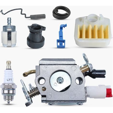 Carburateur Kit pour Husqvarna 340 345 346 XP 350 351 353 Remplacer OEM 503283208 avec Filtre à Air Bougie d\'Allumage Tuyau de Carburant Manchon d\'Admission etc (1/4)