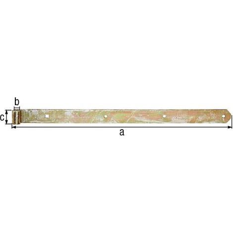 Penture droite/arrondie 700 x 45 mm, diam. 16 mm, jaune galva (1/4)