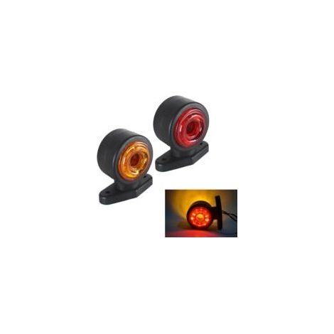 Convient pour les feux de position latéraux Lntyq 2X 16 LED, feux latéraux de remorque 12/24V, feux d'avertissement bilatéraux, lumière jaune et blanche, convient aux camions, camping-cars et caravane (1/2)