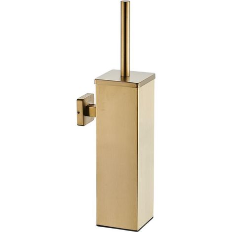 Porte-brosse de toilette en acier inoxydable 304 mural doré (or)
