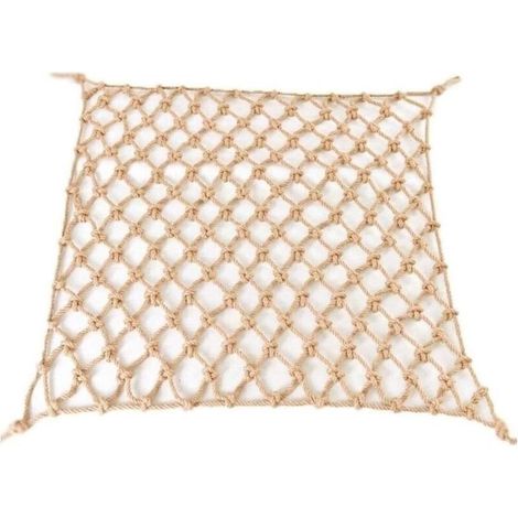 (Taille : 1x1m(3x3 pieds)) Filet de corde robuste, filet de corde d'escalade, aire de jeux, cabane dans les arbres, filet de sécurité en chanvre, filet de protection pour escalier, balcon, jouets de b (1/4)