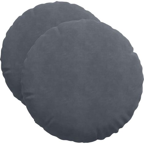 Maison Exclusive - Sitzkissen 2 pcs Dunkelgrau Ø50 x 19 cm Samt