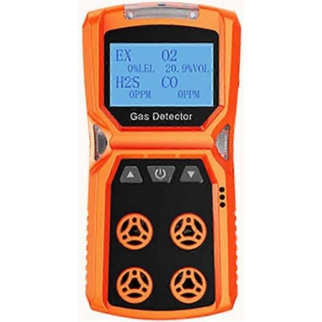 Détecteur de gaz multigaz 4 en 1 – O2, H2S, CO, LIE – Alarme sonore et vibration – Écran LCD – IP65 – Autonomie 8h (1/5)