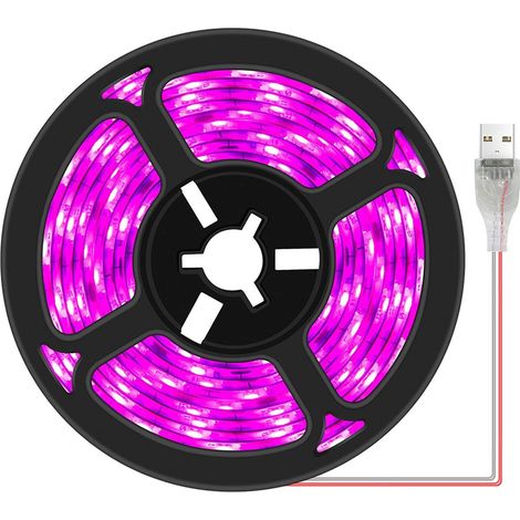 Bandes lumineuses LED pour culture de plantes - Étanche - Spectre complet - Pour plantes d'intérieur, plantes grasses, hydroponiques - Pour serre et jardinage - Barres lumineuses USB(3M) (1/5)