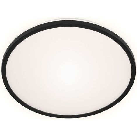 BRILONER - Plafonnier LED à lumière indirecte, lumière blanche neutre, 15W, 1500lm, lustre salon, lustre chambre, luminaire plafonnier, lustre cuisine, 28x4,2cm, noir