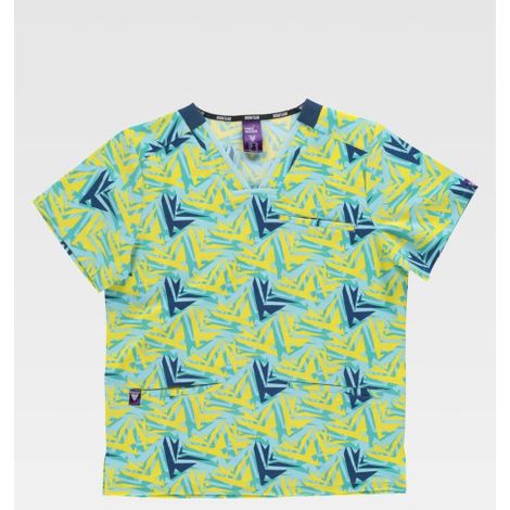 Casaca Profesional Estampado Geométrico WORKTEAM B9858 Diseño Vanguardista XS Estampado (1/2)