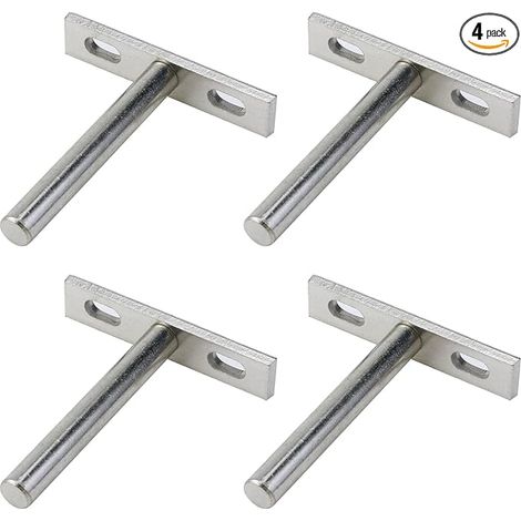 Supports d'étagère flottante invisibles, 7,6 cm (petits), fixations murales cachées pour étagères, kit de 4 pièces pour projets DIY, porte-étagères discrets (1/5)