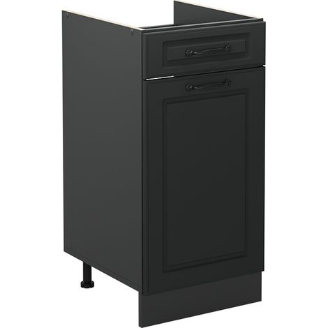 Mobiletto base cucina R-Line, Antracite country/Antracite, 40 cm senza piano di lavoro, Vicco