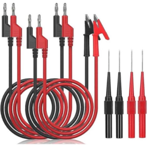 Test leads for multimeters suitable for professional electrical multimeter testers, with probes and alligator clips. (1/5)