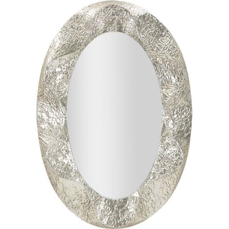 Miroir Ovale Design "Argelux" 128cm Argent (1/5)