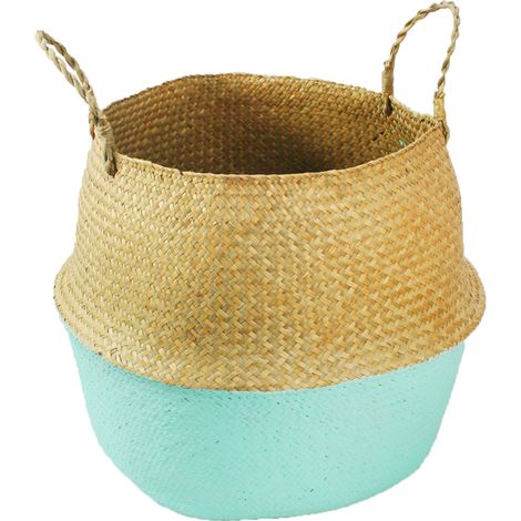 Panier pliable en seigle patchwork pour rangement, linge, pot de fleurs, jardin et maison (1/5)