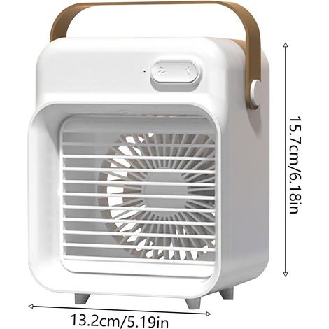 Mini climatiseur pratique,3 vitesse,Brouillard glacé,150 ml Grand réservoir d'eau,ilencieux (36 dB),Travail, famille Blanc (1/4)