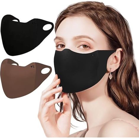 Masque facial en tissu réutilisable, coupe-vent, anti-poussière, respirant, pour temps froid (2 pièces) (1/5)
