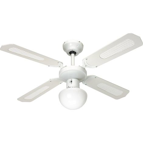 1 Ventilateur de plafond, 107 cm, blanc, 3 vitesses, éclairage E27, intérieur (1/5)