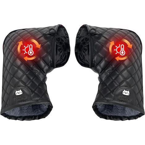 Manchons Guidon Vélo Manchons Imperméables Résistants Au Froid Et Isolants Manchons de Vélo Épais et Coupe-Vent pour Cyclisme et Moto par Temps Froid Hivernal (1/5)