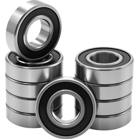Lot de 10 roulements à billes 6002-2RS - 15 x 32 x 9 mm - Avec double joint - Pour l'industrie, les moteurs, les imprimantes 3D et les machines-outils (1/5)