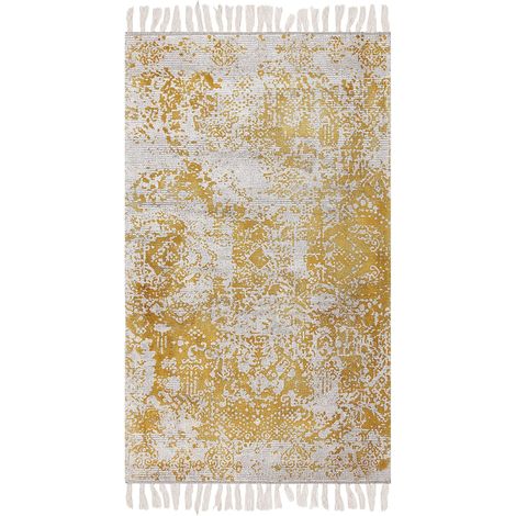 Teppich BOYALI Senfgelb 80 x 150 cm Viskose