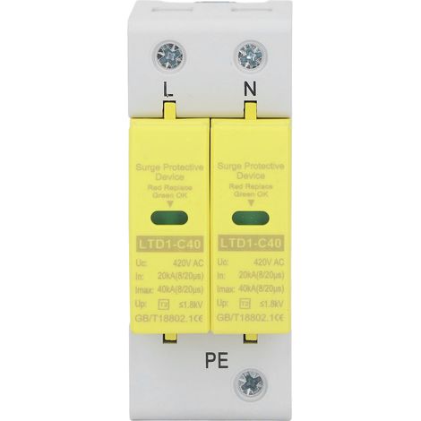 Parafoudre Haute Précision 2P pour Maison, Protection AC 420V contre les Surtensions (1/5)