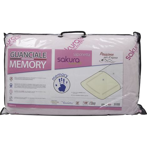 Guanciale Cuscino Letto 42x72 cm Memory Anallergico Traspirante Sakura (1/5)