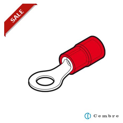 Capocorda rosso occhiello vite 10 mm, isolato, crimpabileCEMRF-M10